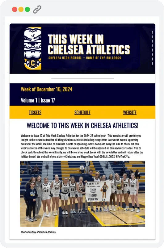 Chelsea Weekly Newsletter
