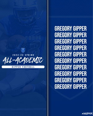 All-Academic announcement graphic template from Gipper showcasing a list of list of sample athlete names announced as all-academic.