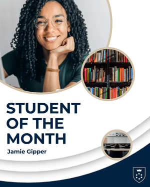 Gipper's Student of the Month graphic template showcasing a photo of a smiling student