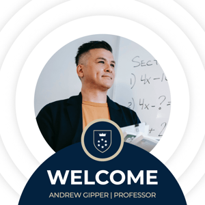 Gipper new hire welcome graphic showcasing a photo of a new male teacher against a white background with "welcome" text