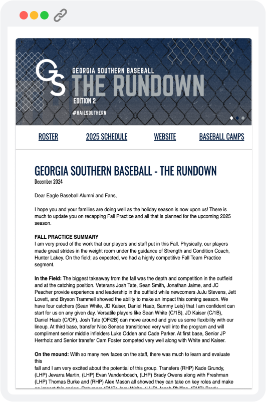 Georgia Southern Baseball Newsletter
