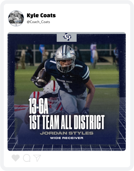 College Park Football Award Graphic College Park Football Award Graphic