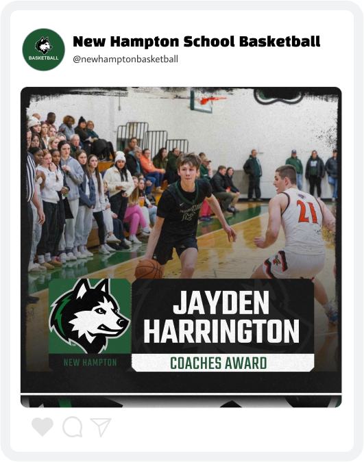 New Hampton Basketball Award Graphic