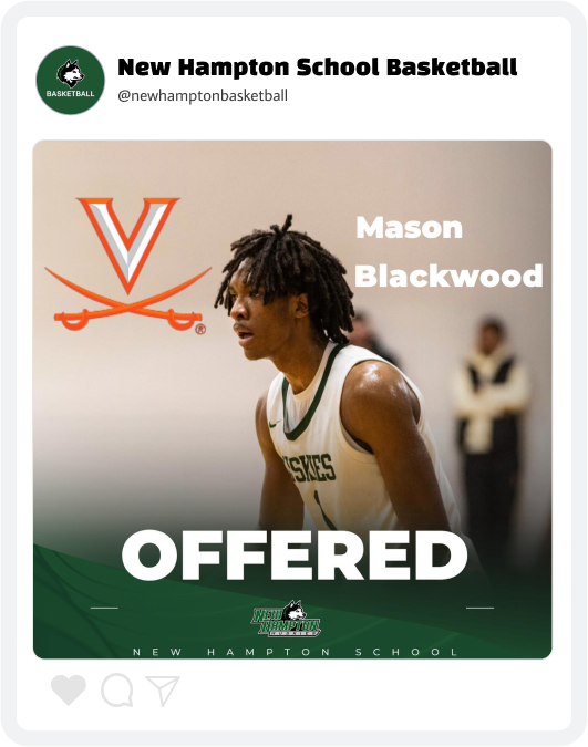 New Hampton Basketball College Offer Graphic