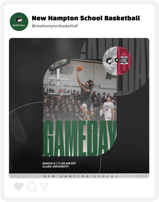New Hampton Basketball Game Day Graphic