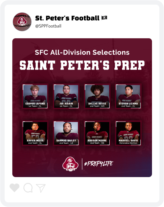 St. Peter's Prep Football Award Graphic St. Peter's Prep Football Award Graphic
