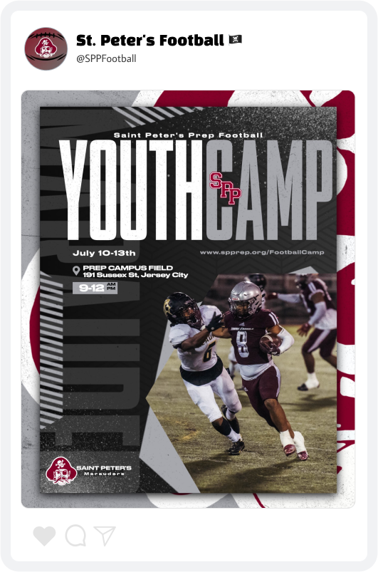 St. Peter's Prep Football Summer Camp Flyer Graphic St. Peter's Prep Football Summer Camp Flyer Graphic
