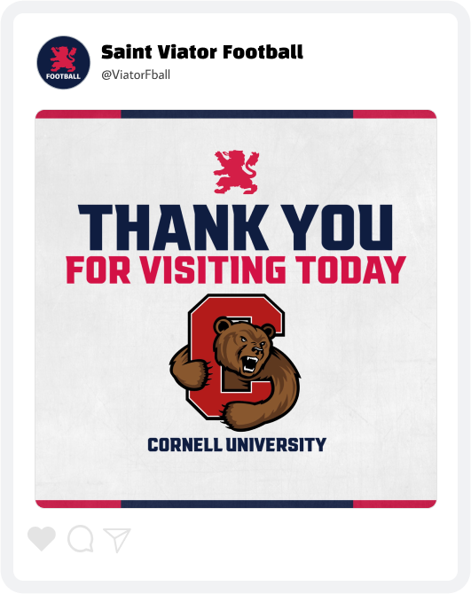 Saint Viator Football Announcement Graphic