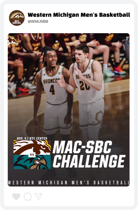 Western Michigan Basketball Game Day Graphic