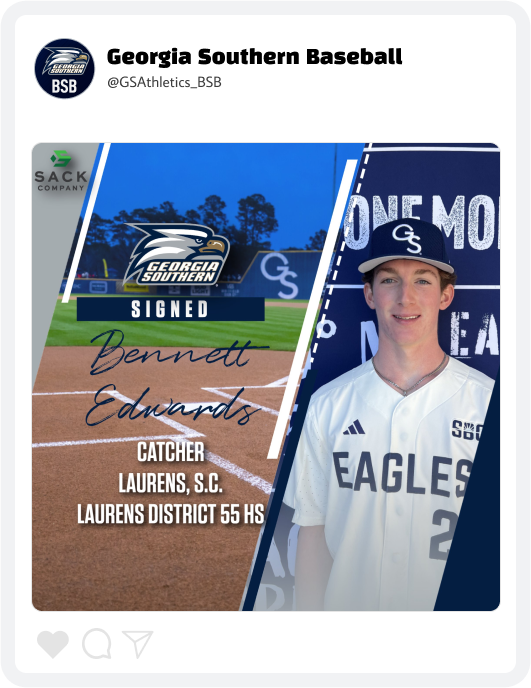 Georgia Southern Baseball Signing Day Graphic