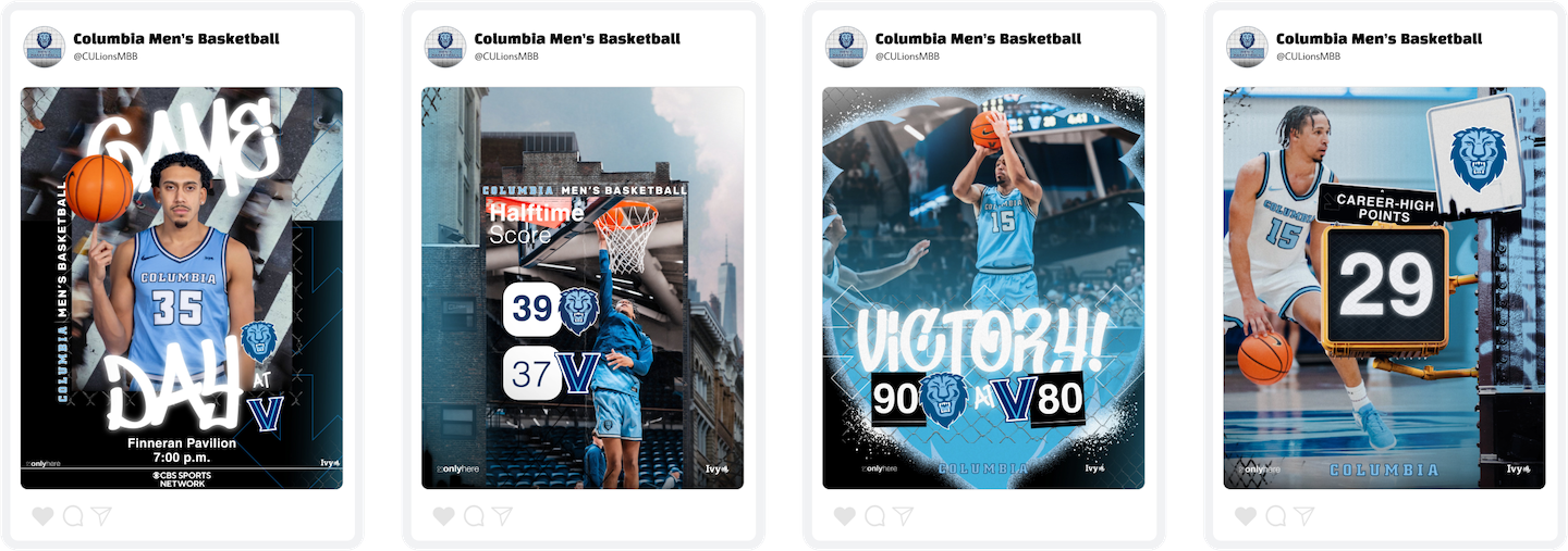 Columbia Men's Basketball Social Media Content