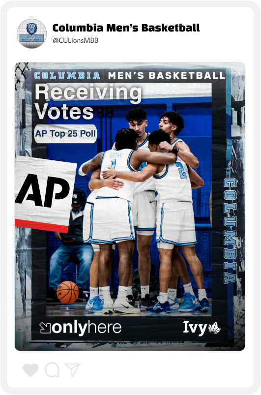 Columbia University Men’s Basketball Team Award Graphic Columbia University Men’s Basketball Team Award Graphic