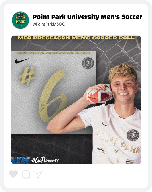 Point Park Men's Soccer Team Award Graphic