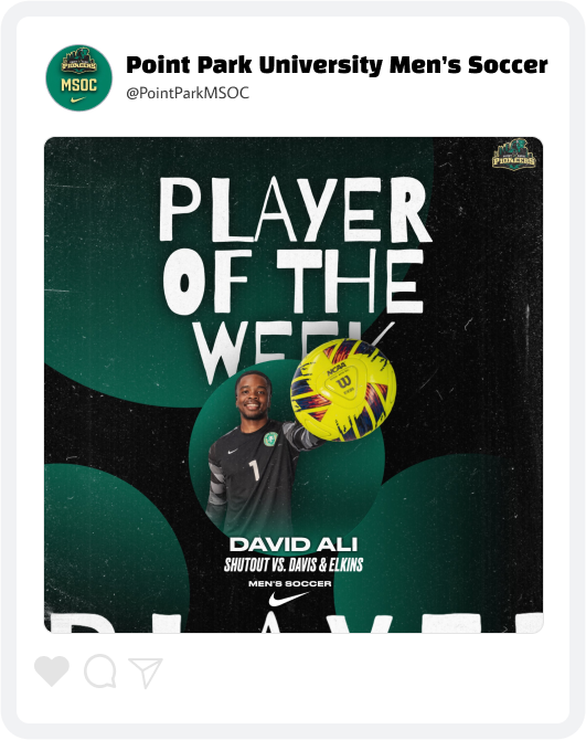 Point Park Men's Soccer Award Graphic Point Park Men's Soccer Award Graphic