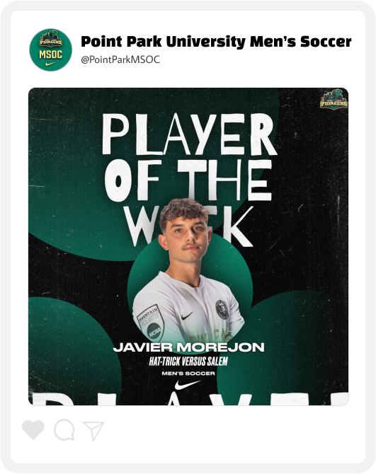 Point Park Men's Soccer Award Graphic Point Park Men's Soccer Award Graphic