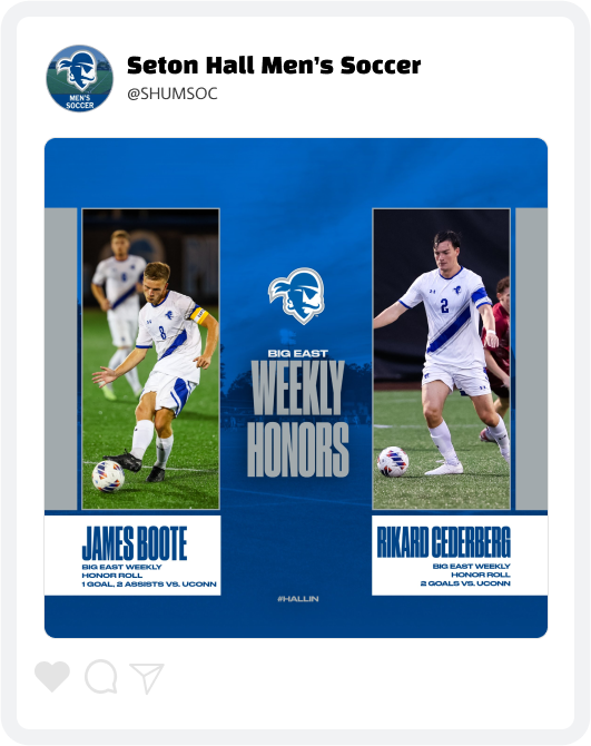 Seton Hall Men's Soccer Award Graphic Seton Hall Men's Soccer Award Graphic