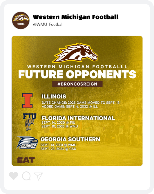 Western Michigan Football Schedule Release Graphic Western Michigan Football Schedule Release Graphic