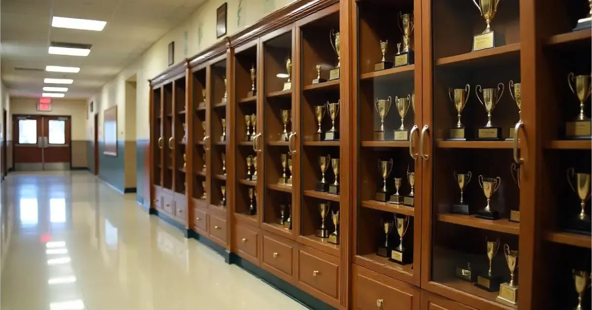 high school hall of fame trophy case