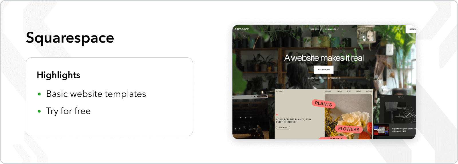 Squarespace digital hall of fame software highlights