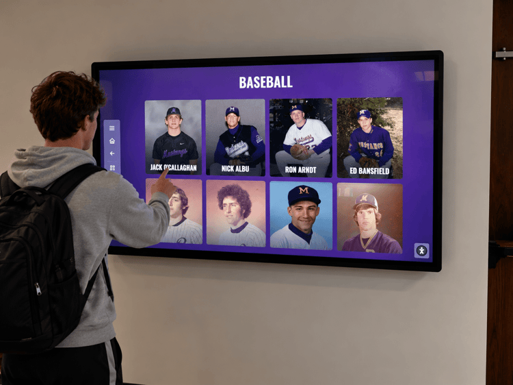 Student Exploring Baseball Hall of Fame Display (1)