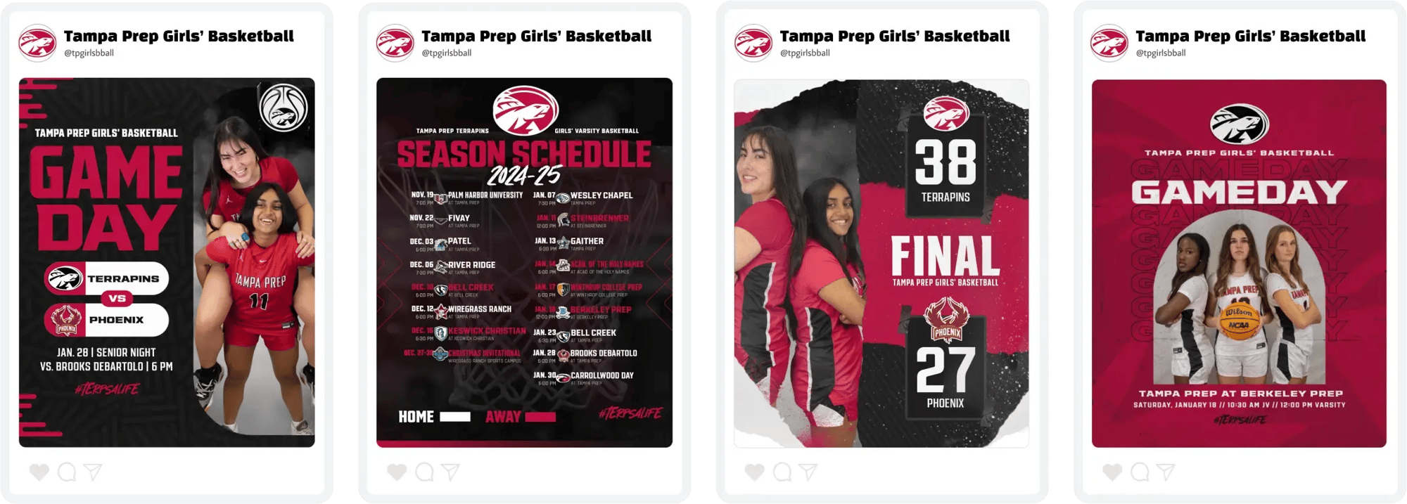 Tampa Prep Girls Basketball Social Media