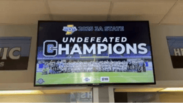 Cascade High School digital signage in gym