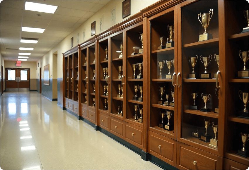 high school hall of fame trophy case