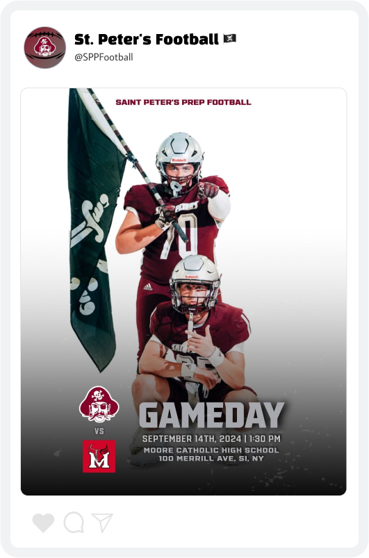 St. Peter's Prep Football Game Day Graphic St. Peter's Prep Football Game Day Graphic