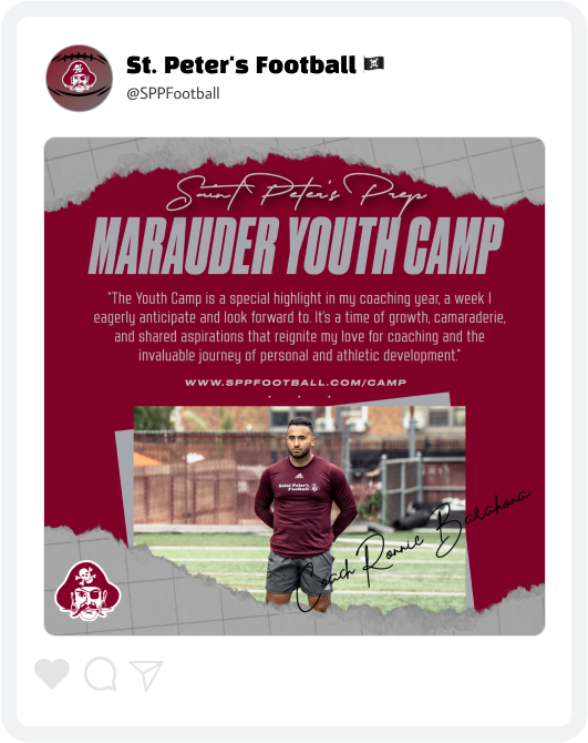 St. Peter's Prep Football Summer Camp Graphic St. Peter's Prep Football Summer Camp Graphic