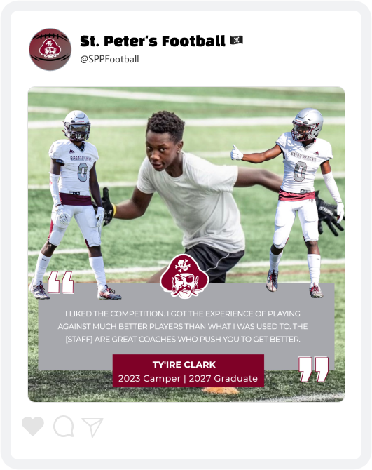 St. Peter's Prep Football Summer Camp Graphic St. Peter's Prep Football Summer Camp Graphic