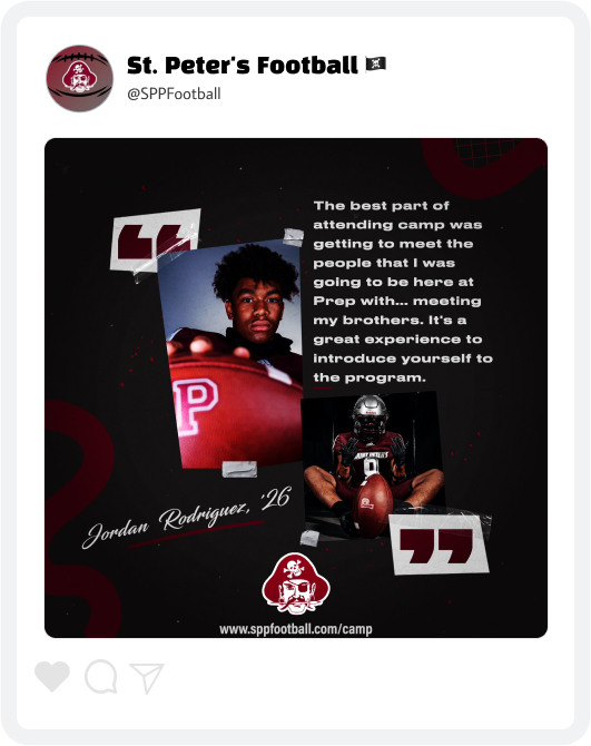 St. Peter's Prep Football Summer Camp Graphic St. Peter's Prep Football Summer Camp Graphic