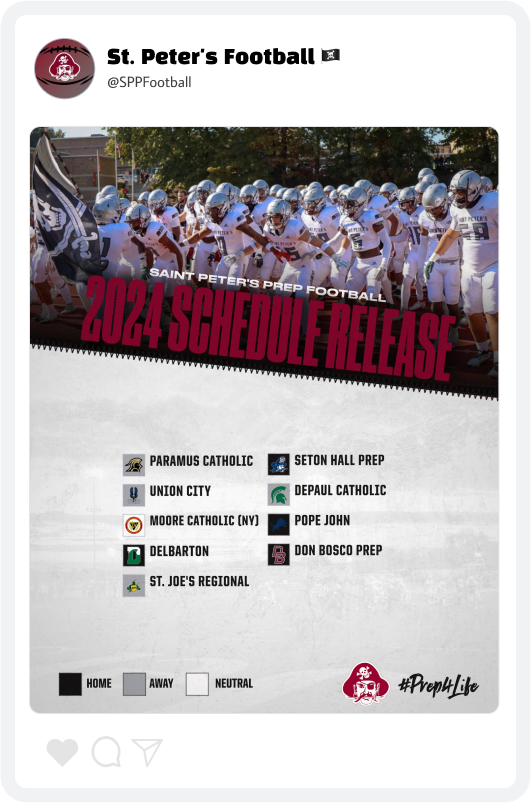 St. Peter's Prep Football Schedule Graphic St. Peter's Prep Football Schedule Graphic