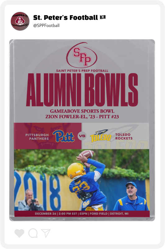 St. Peter's Prep Football Alumni Recognition Graphic St. Peter's Prep Football Alumni Recognition Graphic