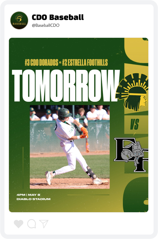 Canyon Del Oro Baseball Game Day Graphic Canyon Del Oro Baseball Game Day Graphic