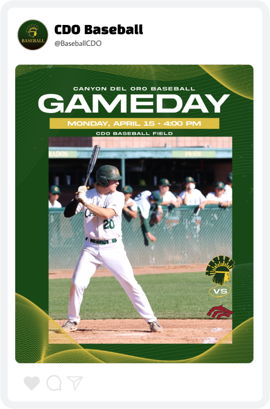 Canyon Del Oro Baseball Game Day Graphic Canyon Del Oro Baseball Game Day Graphic