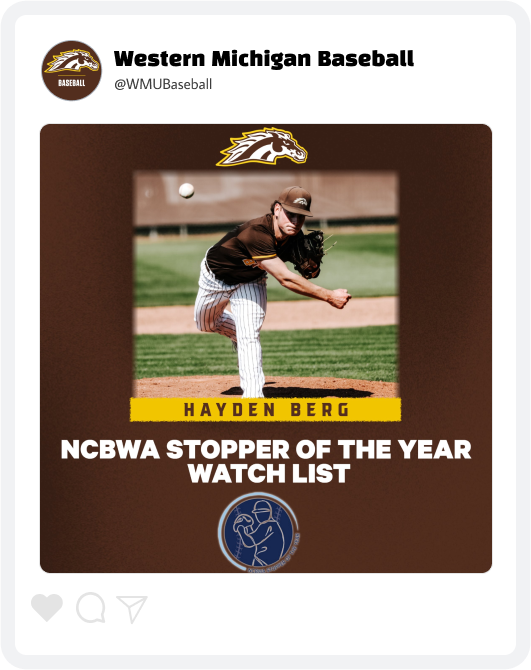 Western Michigan Baseball Award Graphic Western Michigan Baseball Award Graphic