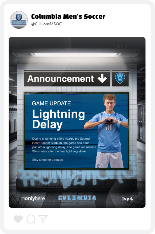Columbia Men's Soccer Announcement Graphic Columbia Men's Soccer Announcement Graphic