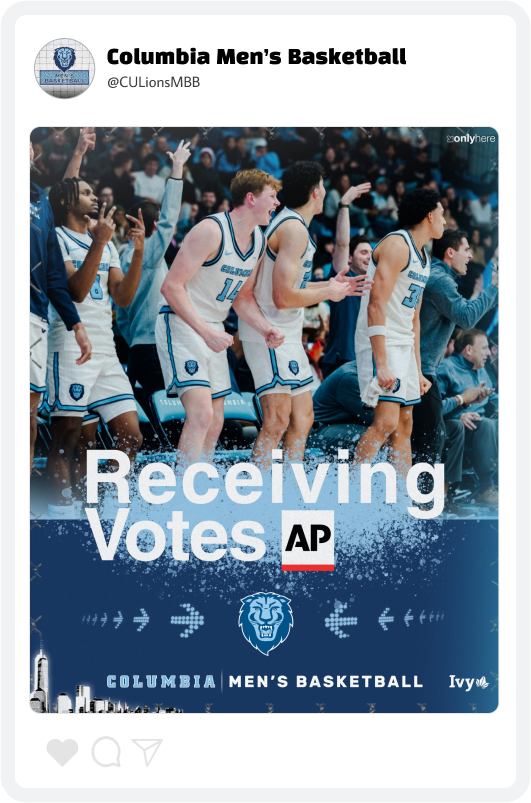 Columbia University Men’s Basketball Team Award Graphic Columbia University Men’s Basketball Team Award Graphic