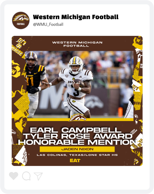 Western Michigan Football Award Graphic Western Michigan Football Award Graphic