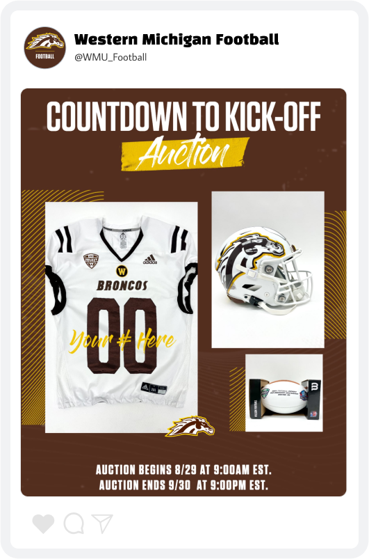 Western Michigan Football Gear Auction Graphic Western Michigan Football Gear Auction Graphic