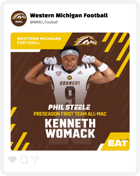 Western Michigan Football Award Graphic Western Michigan Football Award Graphic