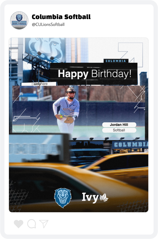 Columbia Softball Happy Birthday Graphic Columbia Softball Happy Birthday Graphic