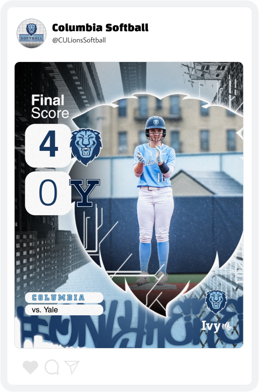 Columbia Softball Final Score Graphic Columbia Softball Final Score Graphic