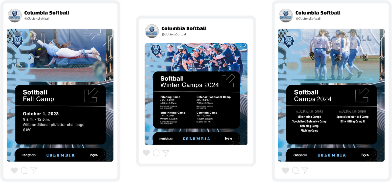 Columbia Softball Camp Flyer Graphic Columbia Softball Camp Flyer Graphic