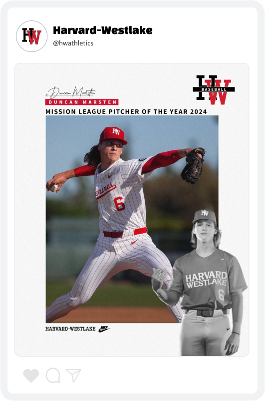 Harvard-Westlake Pitcher Award 