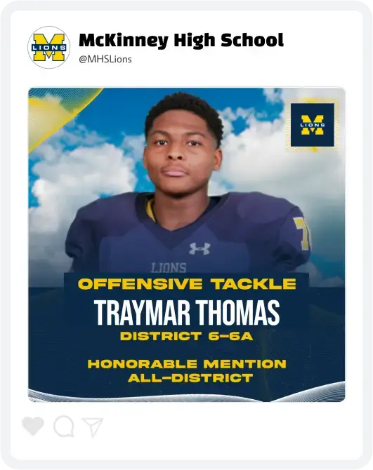 McKinney Football Athlete Spotlight McKinney Football Athlete Spotlight