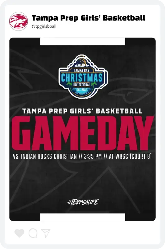 Tampa Prep Basketball Gameday Text Tampa Prep Basketball Gameday Text